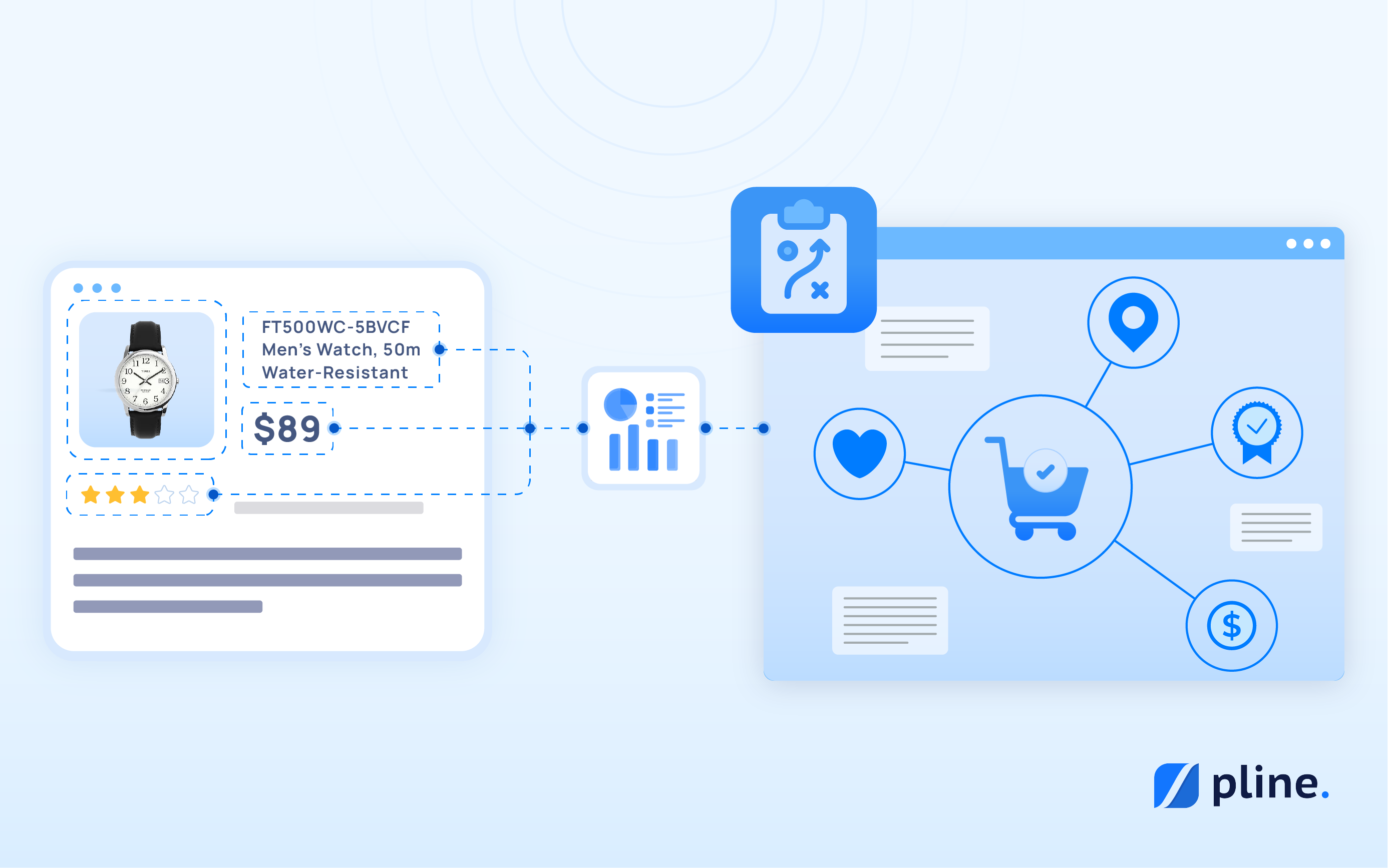 Illustration that emphasis of developing effective e-commerce strategy with web data extraction