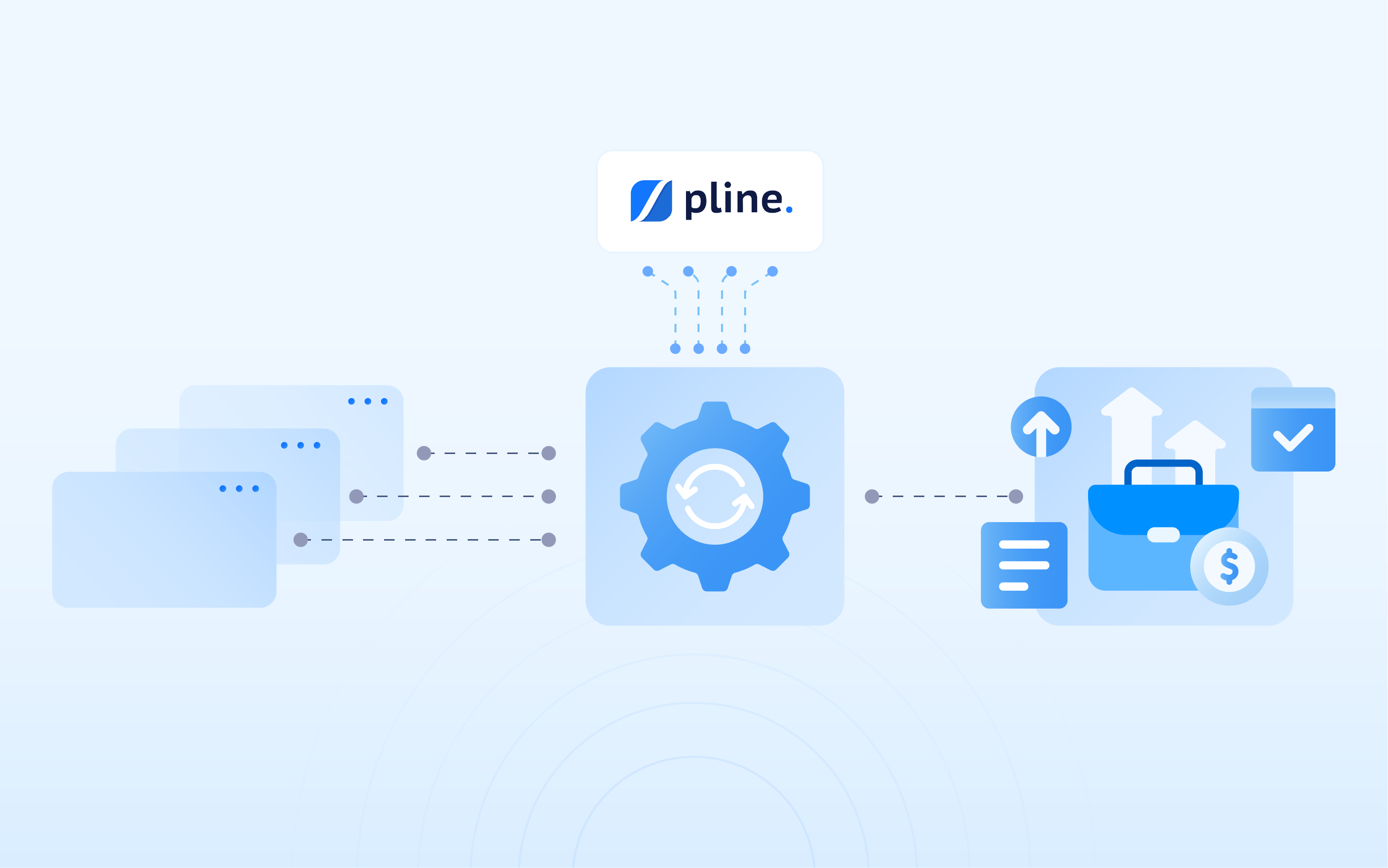Automation advantage for small business marketing consultants with gear icon and data flow.